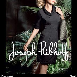 Joseph Ribkoff 2013 asymmetrical cocoon dress, black, size 10. Model no. 32370